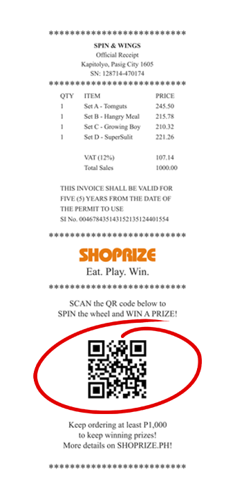 Get Receipt and QR Code